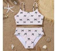 Shein Set de 2 trajes de baño para niñas pequeñas con tirantes ajustables y diseño de mariposa