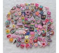 Shein Set de 20/30/50 piezas de adornos aleatorios de color rosa para zapatos, en estilo de moda, de material PVC, accesorios lindos y surtidos para persona