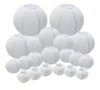 Shein Set de 20 pantallas de farolillo de papel blanco de 30cm/25cm/20cm/15cm/10cm, surtido de tamaños, apropiados para el Día de San Valentín, bodas, regal
