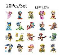 Shein Set de 20 pegatinas decorativas de Paw Patrol con Ryder, Rubble, Chase, Skye, Rocky, etc. para fiestas de cumpleaños y juegos de roles