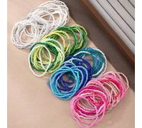 Shein Set de 20 piezas/Juego de pulseras elásticas con cuentas de semillas en degradado de colores estilo bohemio, para mezclar y combinar
