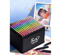 Shein Set de 24/30/36/40/48/60/80/100/120/168/204 colores de rotuladores de doble punta, suministros de arte, bolígrafos de acuarela multicolor, papelería d