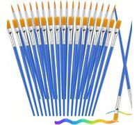 Shein Set de 24 pinceles para niños y adultos - Cerdas de nailon duraderas, pinceles de artista para pintura acrílica/óleo/acuarela en lienzo, rostro, arte