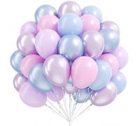 Shein Set de 25/35/50 globos en rosa, azul y morado de 10 pulgadas, globos de estilo sirena y copo de nieve Frozen con globos de confeti, adecuados para fie