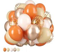 Shein Set de 25/50 globos de otoño, globos naranjas, champán, dorados metálicos, beige vintage y con purpurina dorada, adecuados para fiesta de graduación d