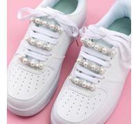 Shein Set de 25/50 piezas de adornos para cordones de zapatos con perlas y rhinestones, accesorios decorativos DIY para zapatillas, zapatos de lona, zapatos