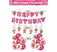 Shein Set de 25/7/19/1/18/6 piezas de fiesta de cumpleaños con tema de Paw Patrol, cintas espirales distribuidas al azar, que incluye decoraciones de fiesta