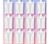 Shein Set de 3/6/9/12 bolsas de viaje recargables de 30ml/50ml/100ml, aprobadas por la TSA, de pie, a prueba de fugas, para empacar líquidos, lociones, cham