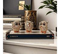 Shein Set de 3 adornos decorativos de buhos con los lemas "No ver el mal, no oír el mal, no hablar del mal" como mejor regalo