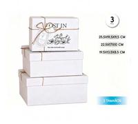 Shein Set de 3 cajas de regalo de estilo minimalista, cajas de regalo de diseño nórdico creativo en tamaños pequeño, mediano y grande