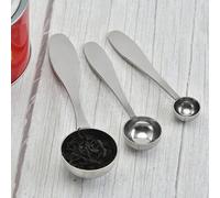 Shein Set de 3 cucharas medidoras de acero inoxidable 304 | Cuchara medidora de matcha/polvo | Diseño ergonómico para hornear/café/especias | Superficie ant
