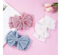 Shein Set de 3 diademas elásticas suaves con moño para niñas bebé, cómodas para uso diario