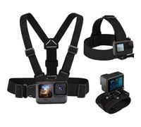 Shein Set de 3 en 1 de accesorios para cámaras GoPro Hero 12/11/10/9/8/7/6/5/4/3 Black, Fusion, Max, Osmo Action que incluye arnés de pecho, montaje de corr