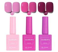 Shein Set de 3 esmaltes de gel de 15ml en colores rosa frambuesa, morado magenta y fucsia, colores sexys y atrevidos para el Día de San Valentín, manicura d