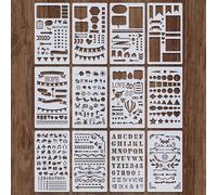 Shein Set de 3 estilos de plantillas de diario - Adecuado para cuadernos, planificadores DIY, fuentes de caligrafía y proyectos de escritura creativa, plant