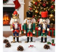 Shein Set de 3 Figuras de Soldados Cascanueces 15cm Decorativos, Diseño Clásico Navideño, Alta Calidad y Detallado - Ideal para Decoración de Hogar y Regalo