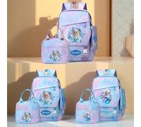 Shein Set de 3 mochilas de Frozen, de estilo de moda, de nailon duradero con correas ajustables para los hombros, ligero, con estampado de Elsa, cierre con