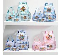 Shein Set de 3 mochilas de Paw Patrol, de estilo de moda, de nailon duradero con correas ajustables, ligeras, con estampado de Paw Patrol Skye, cierre con c