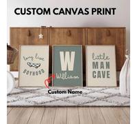 Shein Set de 3 obras de arte en lienzo personalizadas - Inicial y nombre personalizado, decoración de habitación de niño, letrero "Los niños son los mejores