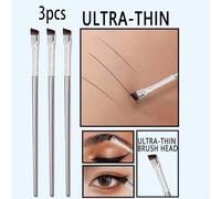 Shein Set de 3 piezas Brochas de maquillaje de delineador con cuchilla única de forma plana y fina, adecuadas para principiantes, set de brochas, kit de bro