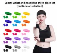 Shein (Set de 3 piezas) Combinación de muñequera y diadema deportivas para hombres y mujeres, 2 muñequeras y 1 diadema, adecuado para correr, baloncesto, te