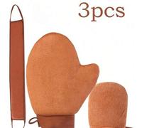 Shein Set de 3 piezas de Autobronceado, incluye Guantes, Aplicador de Espalda, Guantes Aplicadores de Loción Corporal, Aceite Bronceador Rápido y Cuidado de