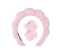 Shein Set de 3 piezas de diadema y muñequera de baño sólidas, accesorios para el cabello para decoración del baño, decoración de otoño, regreso a la escuela