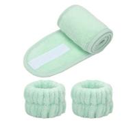 Shein Set de 3 piezas de diadema y muñequeras, adecuado para lavarse la cara, limpieza, aplicación de maquillaje, desmaquillado, viajes, se adapta a todos l