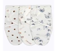 Shein Set de 3 piezas de envolvente para recién nacidos, Envolvente para bebé de 0-3 meses, Manta envolvente para bebé, Envoltura envolvente para bebé, Bols