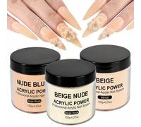 Shein Set de 3 piezas de polvo acrílico súper duro para uñas - 4oz/120g Polvo acrílico profesional para uñas, gran capacidad para uñas acrílicas, manicura f