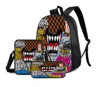 Shein Set de 3 piezas: Mochila de estudiante, bolso de mensajero, estuche de lápices. Mochila de gran capacidad para niños con compartimentos. Útiles escola