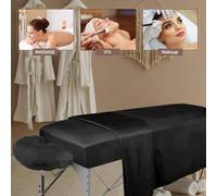 Shein Set de 3 piezas que incluye colcha, cubrecama, sábana de masaje, gorro de cama y funda de almohada, juego de sábanas reutilizables para cama de bellez