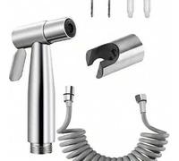 Shein Set de 3 piezas Rociador de bidé de acero inoxidable de alta presión, cabezal de rociado portátil para inodoro, kit de rociado de limpieza multifuncio