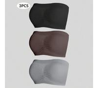 Shein Set de 3 piezas: Sujetador sin costuras elegante de talla grande y sujetador sin aros