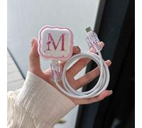 Shein Set de 3 protectores de cable de carga, con patrón de 26 letras del alfabeto A/B/C/D/E/F/G/H/Y/J/K/L/M/N/O/P/Q/R/S/T/U/V/W/S/Y/Z, adecuado para adapta