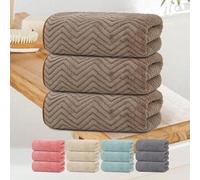 Shein Set de 3 toallas de baño - Toallas de ducha a rayas - 27.55 X 55.11 pulgadas/70 X 140 cm - Suaves y absorbentes, con buen efecto de secado - Con bucle