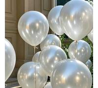 Shein Set de 30 globos blancos con perlas, muy adecuados para cumpleaños, bodas, Día de San Valentín, Acción de Gracias, Día de la Madre, Halloween, Navidad