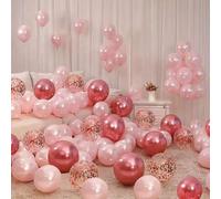 Shein Set de 30 globos de látex color rosa, de 10/12 pulgadas, adecuados para cumpleaños, bodas, propuestas, aniversarios y otras ocasiones, regalos de deco