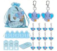 Shein Set de 30 piezas, llaveros de elefantes adorables para revelación de género, cumpleaños y fiestas de baby shower - Regalos perfectos, el paquete inclu