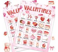 Shein Set de 33 piezas, Tarjetas de bingo del DÃa de San ValentÃn, apropiado para 24 jugadores, juegos de fiesta del DÃa de San ValentÃn, actividades fa
