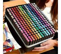 Shein Set de 36/24 colores de rotuladores de doble punta de acrílico y rotuladores de pincel de acuarela, suministros de arte profesionales para dibujo y di
