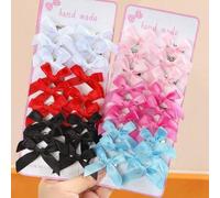 Shein Set de 36 pinzas de pelo con mini lazos de colores, incluyendo negro, rojo, blanco, rosa, azul, etc. Hechos de material de satén con brillo suave, ade