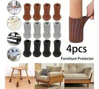 Shein Set de 4 calcetines de lana para patas de mesa tejidos, protegen sus pisos y muebles, calcetines elásticos de lana de alta resistencia para patas de s