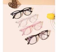 Shein Set de 4 gafas de montura cuadrada con protección anti-luz azul para adolescentes (14-16 años), de estilo casual y elegante, adecuadas para lectura di