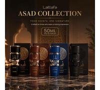 Shein Set de 4 perfumes Lattafa Yara Asad de 50ML cada uno en colores marrón, azul y negro - Regalo para vacaciones, Día de la Madre, Cumpleaños