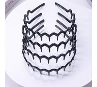 Shein Set de 4 piezas/1 pieza Diademas negras brillantes antideslizantes, diademas onduladas de moda con dientes, diademas para el cuidado de la piel en el