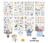 Shein Set de 4 piezas Anuncios de embarazo, Pegatinas del primer año del bebé, Pegatinas de vinilo impermeables multiusos para decoración de planificador, A