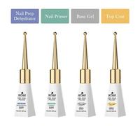 Shein Set de 4 piezas de 10ml Desengrasante de uñas y Imprimador de uñas & Base y Top Coat - Fórmula natural para mejorar la resistencia de las uñas, secado