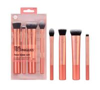Shein Set de 4 piezas de brochas de maquillaje para la base del rostro de Real Techniques, para corrector, base de maquillaje, contorno y polvos de fijación