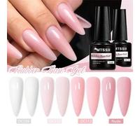 Shein Esmalte de uñas en Gel con Base de goma rosa de 7ML, Color rosa desnudo, semipermanente, barniz de Gel autonivelante UV LED